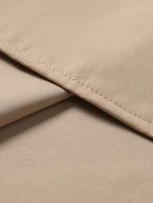 Manfinity Homme Plus Size Men's Solid Color Business Casual Long Sleeve Shirt - Camel - View 5
