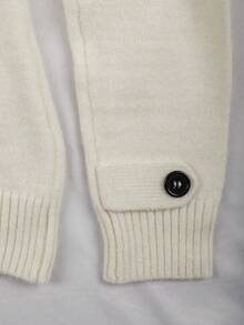 Franclia Plus Size Women Fashion Versatile Elegant Tie-Up Long Sleeve Button Knit Cardigan - Apricot - View 4