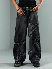 ROMWE MEN Street Life 男士休闲印花牛仔裤