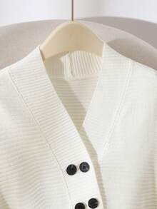 GlowEve Women's Casual Solid Color Knit Cardigan, Autumn/Winter - Apricot - View 3