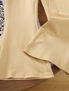 4pcs Girls Leopard Print Knit Leggings, Comfortable & Warm - Multicolor - View 6