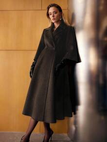 MOTF PREMIUM WOOL DOUBLE BREASTED OVERCOAT - Coffee Brown - View 6