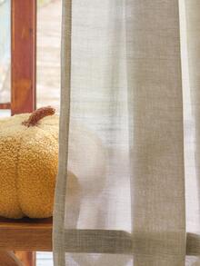 1/2 Rèm cửa sổ Bohemian, Rèm cửa sổ bằng vải lanh mờ đục và trong suốt, Thích hợp cho phòng ngủ, phòng ăn hoặc rèm cửa sổ nhà bếp, Rèm trang trí ngăn cửa sổ hình vòm, Trang trí mùa thu, Trang trí mùa thu, Trang trí phòng - Màu cát - Xem 10
