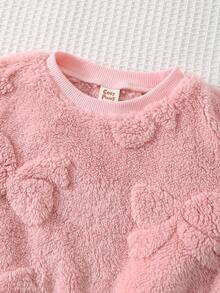 Cozy Pixies 2件套女婴保暖内衬圆领长袖卫衣和斜挎包套装 - 粉色 - 查看 4