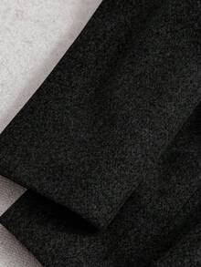 Franclia 女士优雅V领修身大衣，秋冬款 - 黑色 - 查看 4