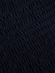 Sweetra Plus Size Women's Sweetheart Neck Card Graphic Color Block Midi Dress - Navy Blue - View 7