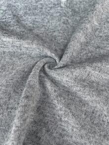 Lazeform Soft Light Gray Fabric Decorated Button Top & Pants Casual Slim Fit Pajama Set, Winter Clothes - Light Grey - View 2