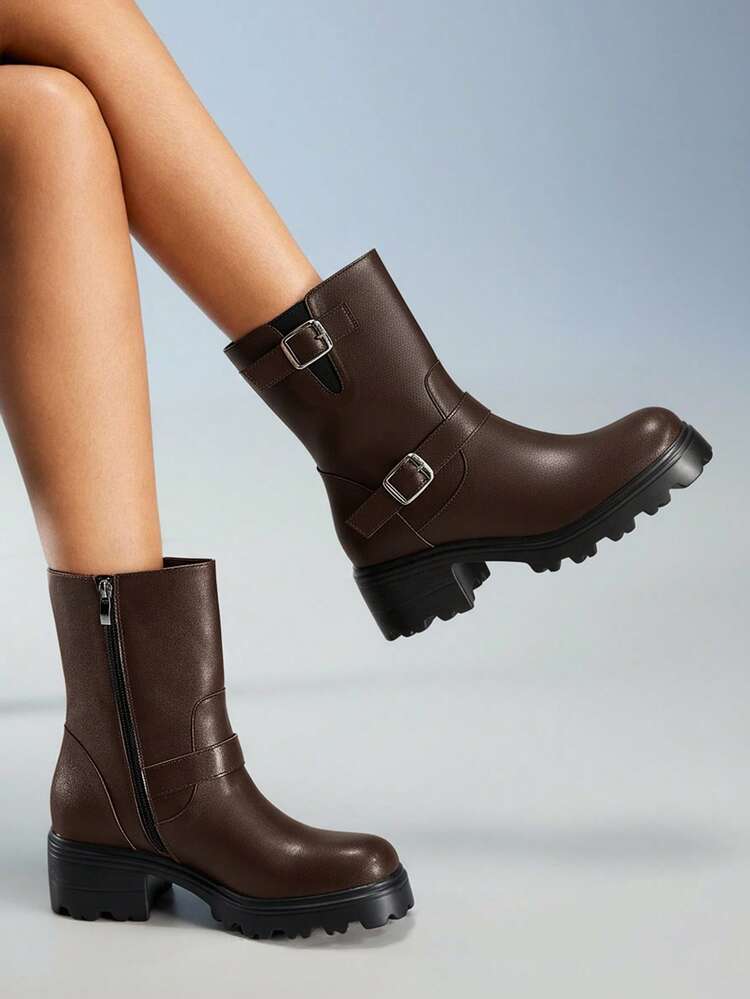 CUCCOO GRLICON Women's Ankle Boots, Y2K Style, Punk Style, Biker Style, Cool Girl Style, Suitable For Halloween, Christmas, Party