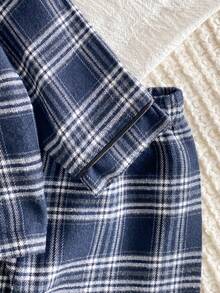 SHEIN 4pcs Baby Boy Plaid Shirt, Pants And Flannel Robe With Eye Mask Sleepwear Set Baby Boys Outfit Baby Boy Pajamas Baby Boy Flannel Baby Boy Winter Sets Baby Boy Bathrobe - Multicolor - View 7