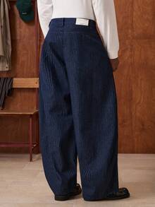 SWAVVY Men's Striped Pocket Wide Leg Loose Casual Versatile Jeans - Blue - View 2