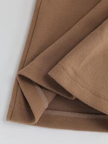 Franclia Women's Elegant Khaki Thick Autumn And Winter Regular Waist Zipper With Pockets Flared Trousers, Commuter Suit Flared Trousers, Winter Cozy Fall Christmas New Year Thanksgiving Party - Khaki - View 5