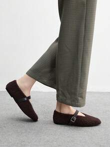 CUCCOO BIZCHIC Women's Fashion Commuter Versatile Casual Mary Jane Flat Shoes For Christmas Spring Shoes - Chocolate Brown - View 3