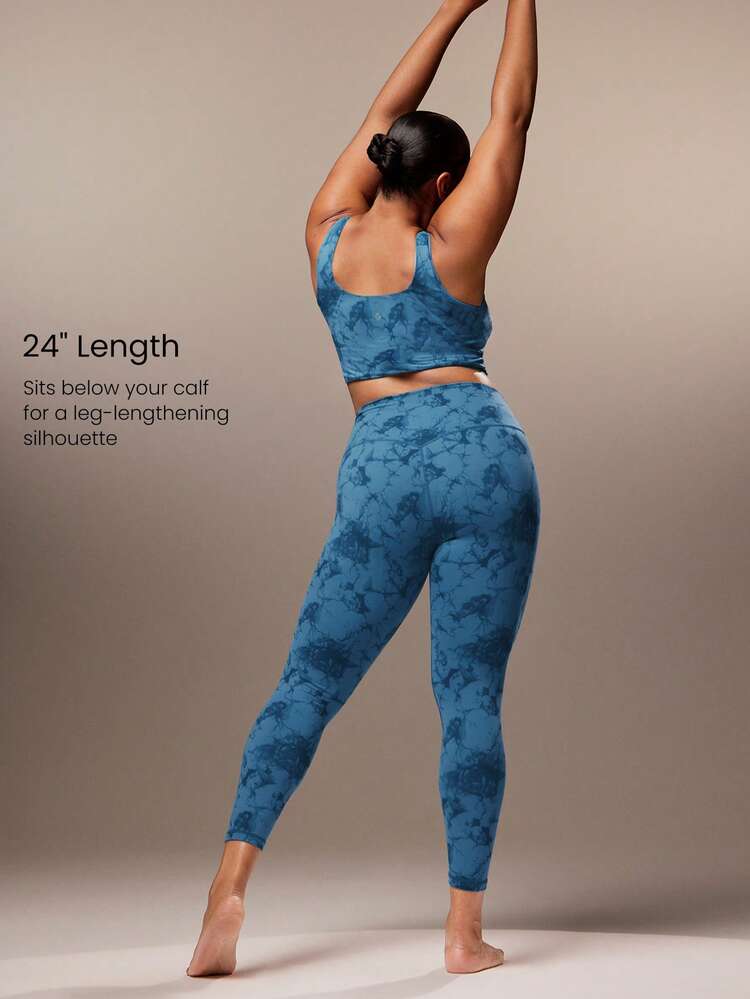 24'' FeatherFit™ Plus Size Super High Waist Leggings With Hidden Front Pocket Low Impact Yoga Pilates Daily
