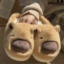 Pantuflas de capibara para caballero : comodidad en cada paso 🦫. - Marrón - Ver 3