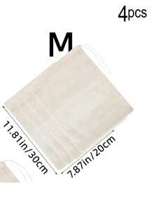 2pcs/3pcs/4pcs Thickened Mesh Filtering Bags, Cheesecloth Bags For Herb Decoction, Broth, Soy Milk Filtration - Beige - View 17