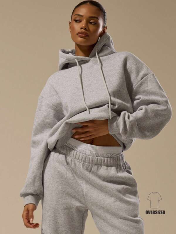 MUSERA ESSENTIALS 超大宽松抽绳连帽运动衫秋冬返校秋季休闲日常休闲基本款运动衫圣诞节感恩节