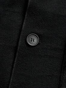 Manfinity NXTstreet Men's Hooded Long Sleeve Pocket Casual Fashion Versatile Mid-Length Overcoat, Autumn/Winter - Black - View 6