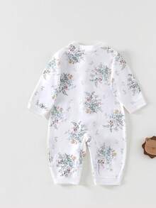 SHEIN Vintaside Kids Baju Terusan Bayi Baru Lahir Gaya Mori Girl, Cocok untuk Semua Musim, Nyaman dan Lembut - MultiWarna - View 3