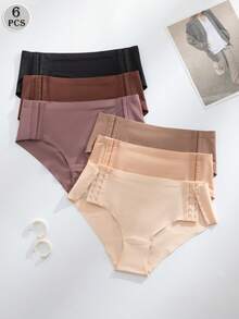 6pcs Adjustable Buckle Front Closure Comfortable Seamless Women's Panties - Multicolor - View 4
