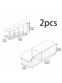 1-Piece Tea Bag Storage Box, Tea Bag Storage Box, Transparent Storage Rack, Tea Bag Storage Box, Sugar Bag, Coffee Bag, Spice Bag, Multi-Functional Plastic Storage Box, 2-Compartment Desktop Storage Box, Cabinet, Countertop, Food Storage Room Storage Box - Clear - View 4