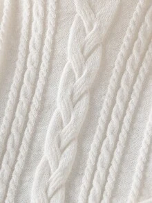 Tween Girl Cable Pattern Long Sleeve Sweater And Knit Pants Casual Set, Autumn/Winter