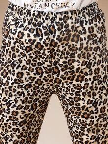 SUMWON Conjunto de sudadera con capucha y pantalón de estampado de cerezas y leopardo para niñas preadolescentes, de manga larga y uso casual en el hogar - Blanco - Ver 7