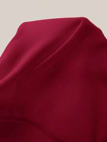 Resyla 女式骑士印花长袖抽绳连帽羊毛衫，秋冬 - 酒紅色 - 查看 6