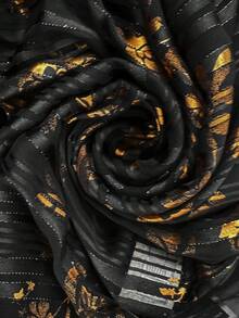 Zelara Bluzka damska w dużym rozmiarze w stylu vintage, elegancka, złota folia, kołnierzyk typu żabot, bufiaste rękawy, wiosenno-jesienna, czarno-złota góra, czarna koronkowa koszula, eleganckie bluzki, przezroczysta bluzka, czarny top, czarny top z gorsetem, zimowy Nowy Rok, Święto Dziękczynienia, eleganckie bluzki damskie na imprezę w dużym rozmiarze, lśniąca góra, zimowa, przytulna, jesienno-zimowa, świąteczna impreza - Czarne - Zobacz 10