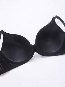 1pc Thin Padded Smooth Seamless Comfortable Underwire Supportive Basic Bra Women Push Up Bra Wireless Push Up Bra Push Up Bras Padded Plus Size Push Up Bra Bras For Women - Black - View 9