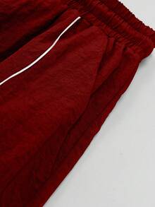 Sport MetroGents Celana Olahraga Pria Kasual Sehari-hari Motif Huruf dengan Tali Serut di Pinggang, Celana Sweat, Celana Gym - Merah - View 3