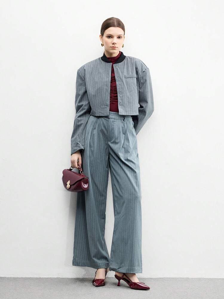 CUCCOO BIZCHIC Pointed Toe Kitten Heel Fashion Burgundy Daily Versatile Commute Women's High Heel Pumps With Ankle Strap, Suitable For Work, Shopping, Office For Christmas Spring Shoes