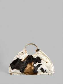 Ontre Women's Minimalist Cow Pattern Handbag - Cow Brown - View 1