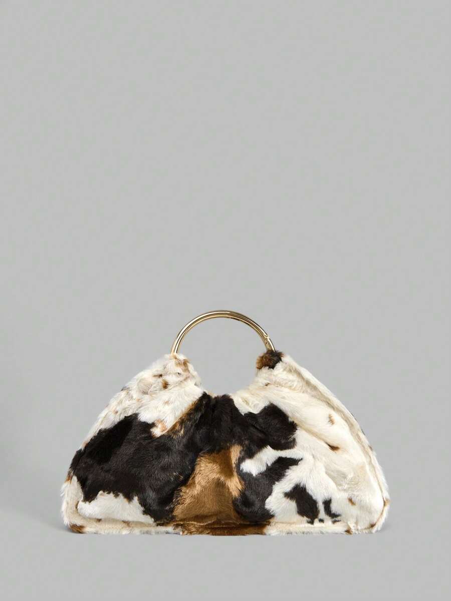 Ontre Women's Minimalist Cow Pattern Handbag - Cow Brown - View 1