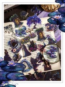 40 pegatinas de cuaderno con tema forestal, pegatinas creativas retro y estéticas, revistas chatarra, decoración DIY de álbumes de recortes y álbumes de fotos, regalos de vacaciones, álbumes de recortes personalizados y papelería escolar.