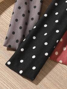 ROMWE Anime 3条复古多色波点甜美宽发带，百搭实用，适合日常通勤、约会、派对、运动等场合 - 女士发饰 - 彩色 - 查看 3