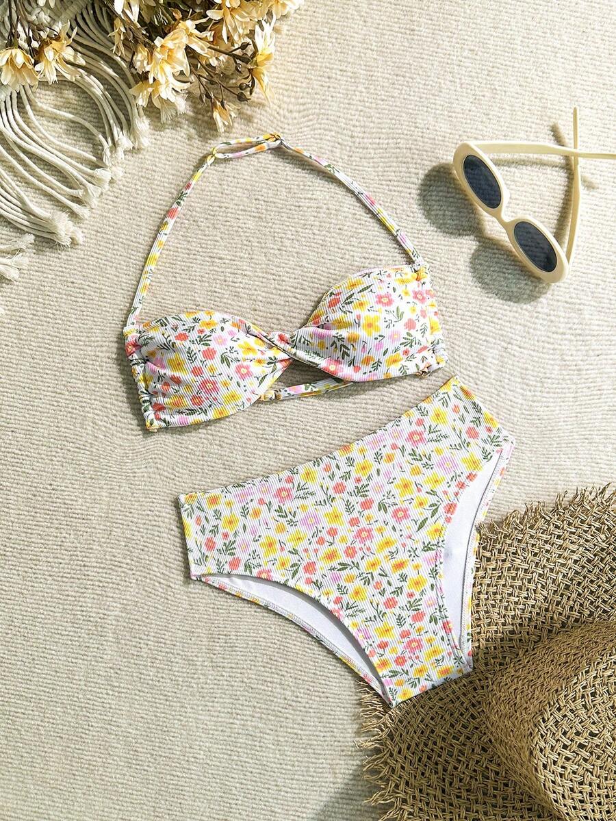 Tween Girls Ditsy Floral Bikini Set Girls Two Piece Bathing Tween Tween Girl Swimsuit Two Piece Tween Ruffle