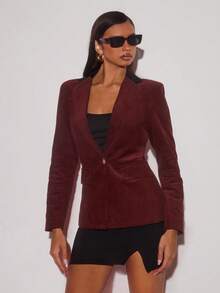 Glamine Women's Elegant Party/Date Versatile Autumn Blazer Jacket, Christmas - Burgundy - View 1