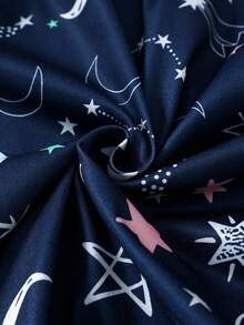 2件套男童休闲星星印花长袖睡衣套装 - 藏蓝色 - 查看 4