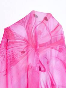 Swim Oasis 加大码女式夏季沙滩花卉印花吊带性感比基尼泳装套装带罩衫裙 - 黑色 - 查看 4