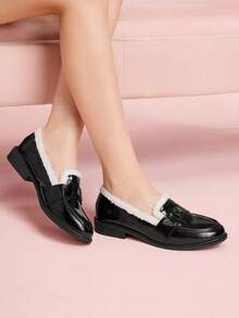 CUCCOO DOLLMOD Lolita Loafers For Women, Faux Thermal Lined, Autumn/Winter, Suitable For Halloween, Christmas - Black - View 4