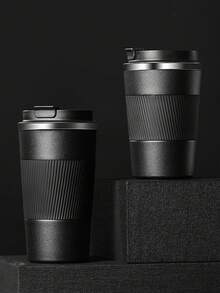 Zazumi 双层不锈钢防烫咖啡杯，保温杯，饮水杯，办公杯，学生杯 - 黑色 - 查看 4