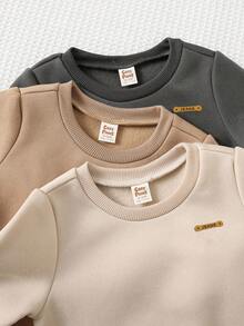 Cozy Pixies 6pcs Baby Boy Soft Knit Jacquard Crew Neck Long Sleeve Sweatshirt And Elastic Waist Pants Set Baby Set Autumn Winter Season Neutral Baby Clothes Mocha Baby Clothes Baby Boy Winter Sets Baby Casual Sets - Multicolor - View 8