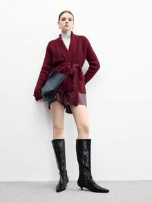 CUCCOO BIZCHIC 女士时尚优雅及膝靴，黑色 - 黑色 - 查看 10