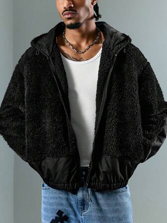 Street Life Herren einfarbige minimalistische Lässig Kapuzenjacke mit Langarm