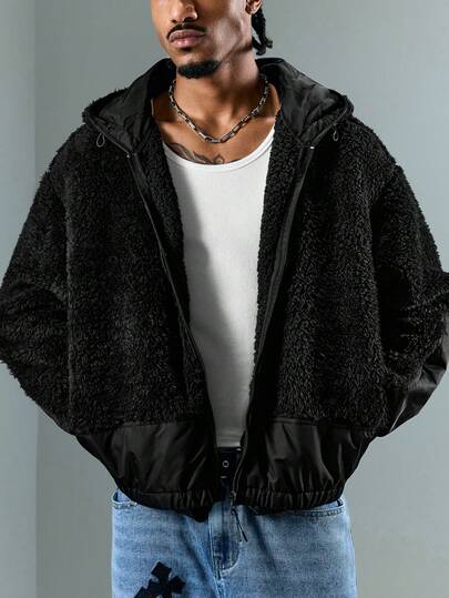 Street Life Veste à capuche à manches longues minimaliste de couleur unie et décontractée pour hommes