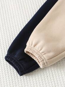 Cozy Pixies 4件套男婴卡通幽灵图案针织柔软圆领长袖卫衣和松紧腰束脚裤套装 - 棕色 - 查看 8