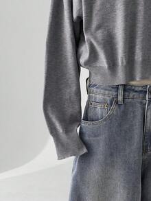 ESTAVOR Suéter de cuello polo de manga larga con ajuste holgado 2 en 1 para hombres, de moda y versátil, para invierno - Gris - Ver 6