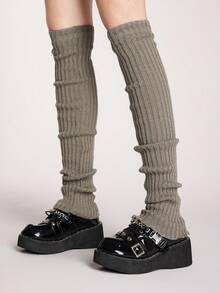 ROMWE Kawaii White Women's Leg Warmers - dark gray - View 4