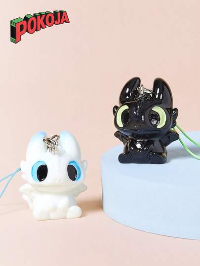 1 zestaw/2 sztuki breloków w kształcie bezzębnego szczoteczki, akcesoria dekoracyjne do lalek z kreskówek anime, akcesoria do toreb DIY, zabawki, prezenty