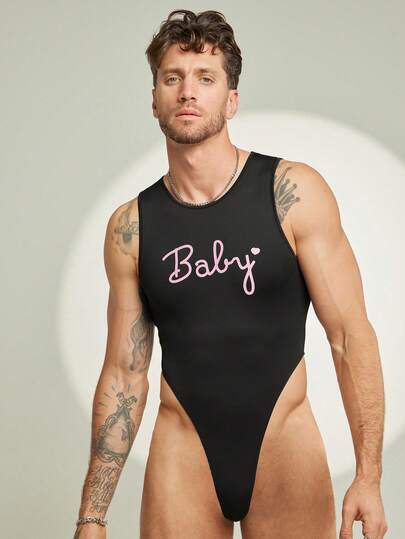 FeverCity Body sin mangas con cuello redondo y estampado para hombres